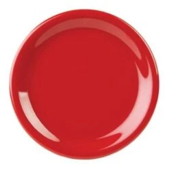 Thunder Group 10-1/2" Narrow Rim Plate Pure Red Package Of 12
