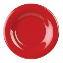 Thunder Group 9-1/4" Wide Rim Plate Pure Red Package Of 12