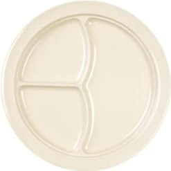 Thunder Group 10-1/4" 3 Compartment Plate Tan Package Of 12