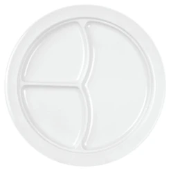 Thunder Group 10-1/4" 3 Compartment Plate, Nu Stone White, Package Of 12