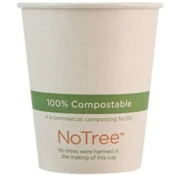 World Centric Notree Paper Hot Cups, 6 Oz, Natural, Case Of 1000