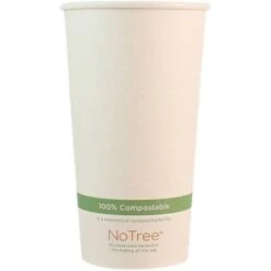 World Centric Notree Paper Hot Cups, 20 Oz, Natural, Case Of 1000