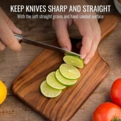 Brazos Organic Oiled Wood Cutting Board, Seasoned Dark Walnut, 11 X 6 In. -Gastro Gas 208709 w DetailedProductView5 Lg