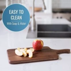 Brazos Organic Oiled Wood Cutting Board, Seasoned Dark Walnut, 11 X 6 In. -Gastro Gas 208709 w DetailedProductView6 Lg