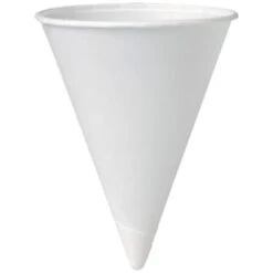 Solo Cup Paper Cone 6 Oz White Rolled Rim Poly Bag Inners Case Of 5000