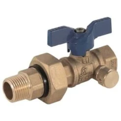 Jomar 1/2" Mnpt X 1/2" Flare Bluecap Gas Ball Valve W/ Dielectric Union