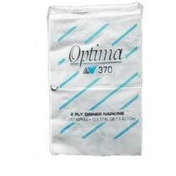 Optima 15" X 17" 2-Ply 1/8 Fold Premium Embossed White Dinner Napkin Case Of 30