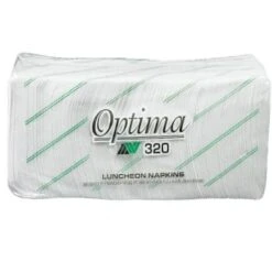 Optima 11.2" X 12.8" 1-Ply 1/2 Fold Economical White Lunch Napkin Case Of 12