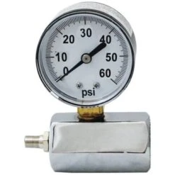 Mec Test Block 3/4 " Fpt With 0-60 Psi Gauge And Valve Stem