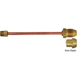 Mec Copper Hogtail Pol X 1/2 Mnpt Economy Nipple 12l 3/8 Tube 7/8 Hex