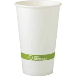 World Centric 16 Ozcompostable Paper Cups W/ Ingeo Lining Case Of 1000