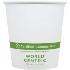 World Centric Paper Cup Hot Pla 10 Oz Compostable Wh Case Of 1000