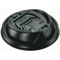 Dart Optima Recloseable Dome Lid For Foam Cups Black Case Of 1000