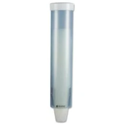 San Jamar® Blue Vinyl Wall Mount Adjustable Frosted Water Cup Dispenser