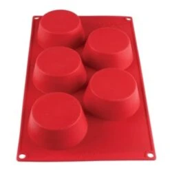 Thunder Group® 4.57 Oz Muffin High Heat Silicone Baking Mold With 5-Cavities