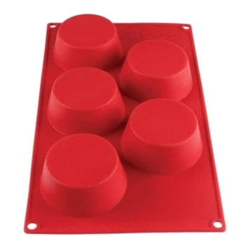 Thunder Group® 4.57 Oz Muffin High Heat Silicone Baking Mold With 5-Cavities 3 Thunder Group® 4.57 Oz Muffin High Heat Silicone Baking Mold With 5-Cavities