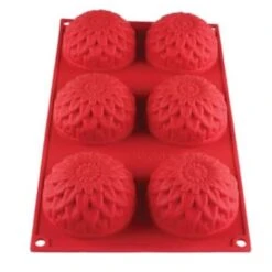 Thunder Group® 3.89 Oz Sunflower High Heat Silicone Baking Mold With 6-Cavities