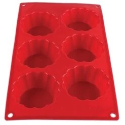 Thunder Group® 3.7 Oz Brioche High Heat Silicone Baking Mold With 6-Cavities